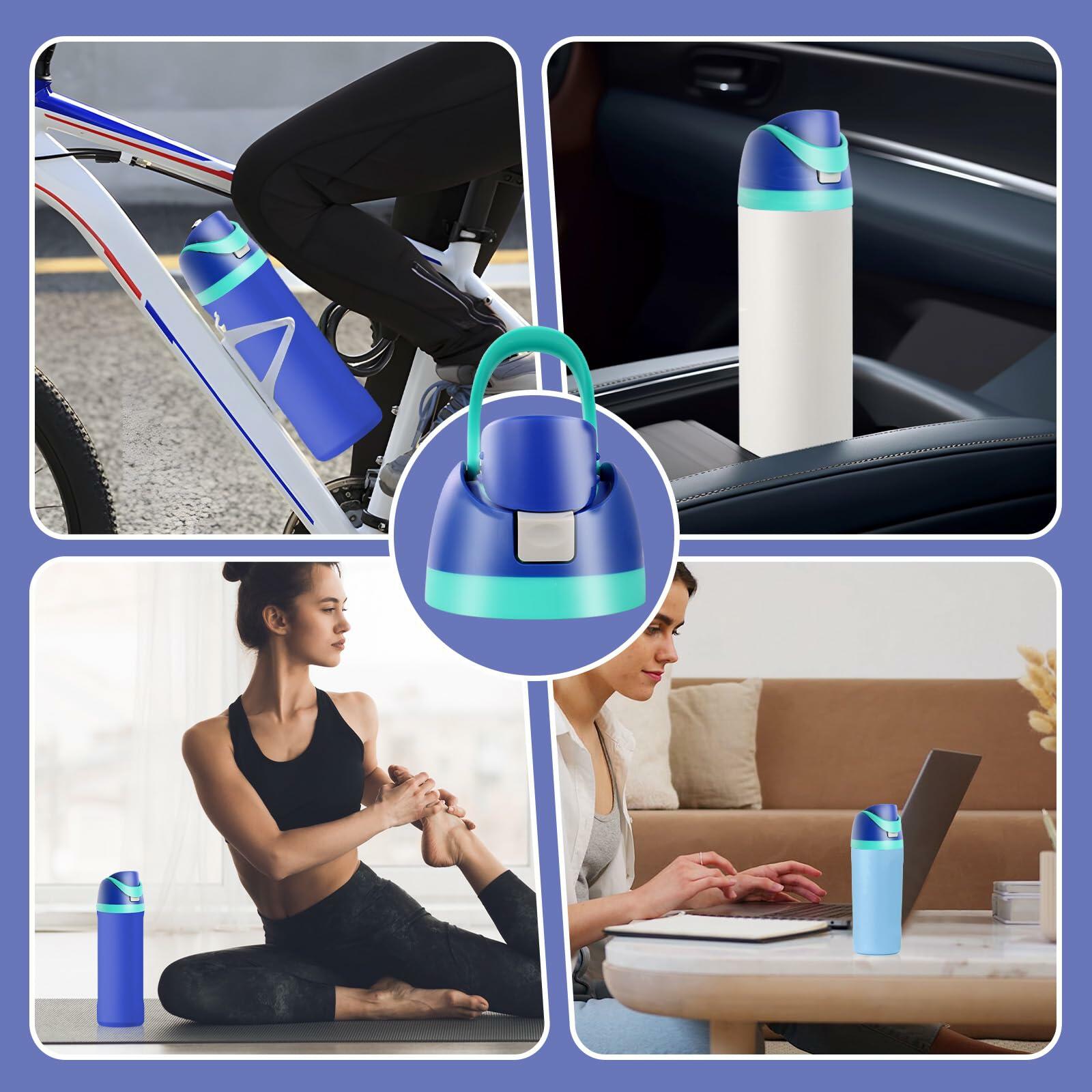 Ruzkq Replacement Lid for Owala Freesip Water Bottle Leakproof Dark Blue